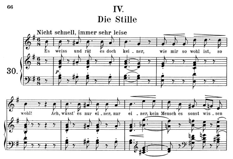 Die Stille Op.39 No.4, G-Dur, R. Schumann. Band I,...