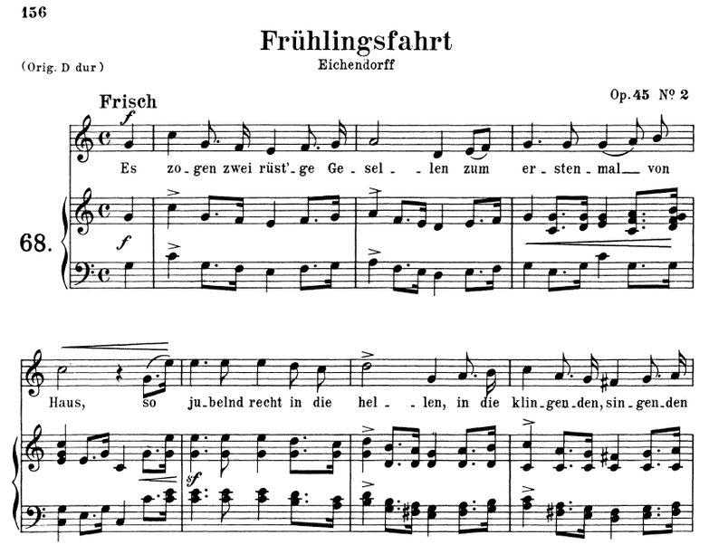 Frühlingsfahrt Op. 45 No.2, C-Dur, R.Schumann. Ban...