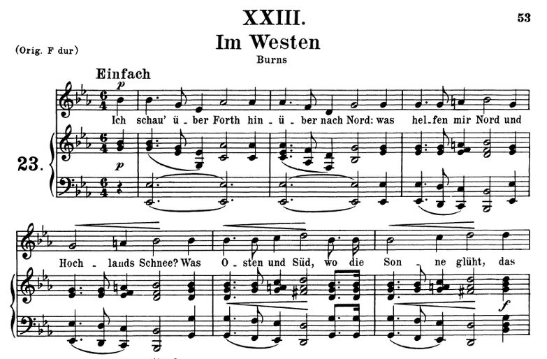 Im Westen Op.25 No. 23, Es-Dur,  R.Schumann (Myrte...
