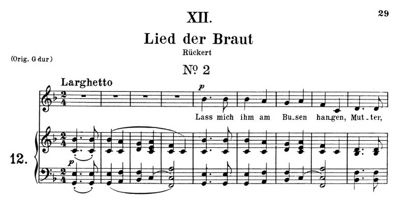 Lied der Braut II Op 25 No.11, F-Dur, R.Schumann (...