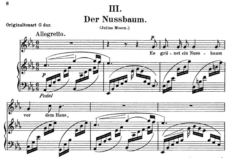 Der Nussbaum Op.25 No.3, Es-Dur, R.Schumann. Band ...