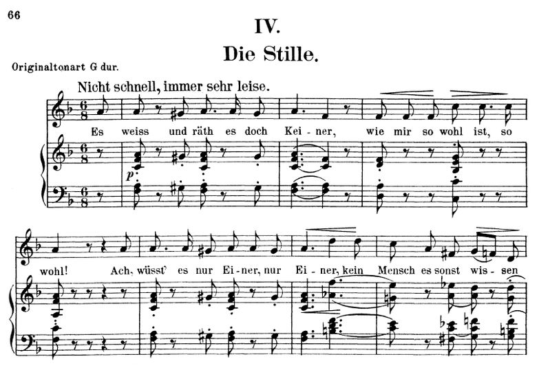 Die Stille Op. 39 No.4, F-Dur, R.Schumann. Band I,...