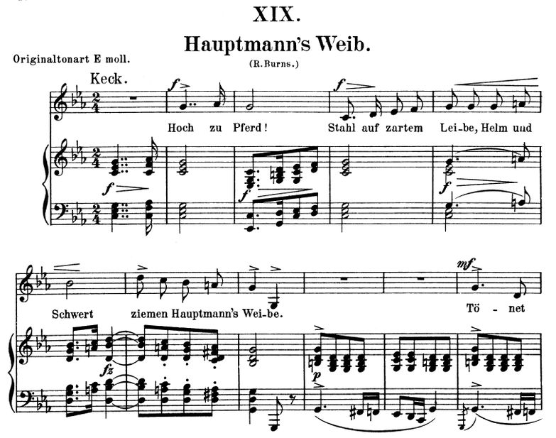 Hauptmanns Weib Op. 25 No.19, c-moll, R. Schumann ...