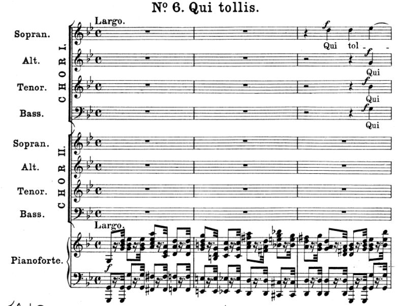 No.6 Qui tollis: Double Choir SATB and Piano. Grea...