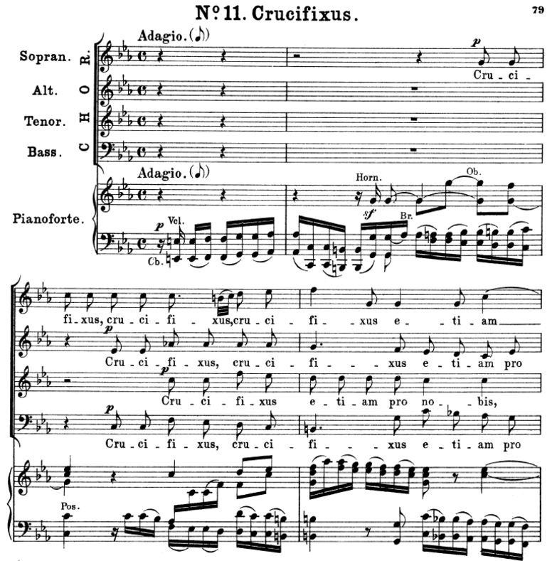 No.11 Crucifixus: Choir SATB and Piano. Great Mass...