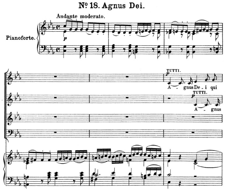 No.18 Agnus Dei: Soprano Solo, Choir SATB and Pian...