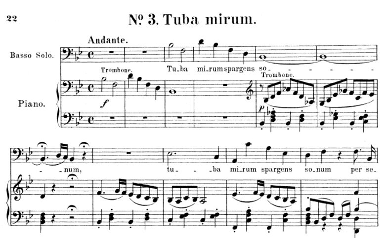 No.3 Tuba mirum: Solo Quartet SATB, with Piano. Re...