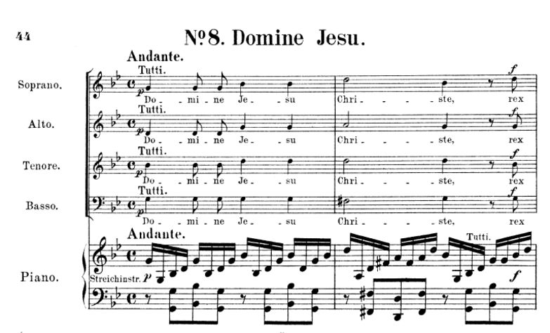 No.8 Domine Jesu: Solo Quartet SATB, Choir SATB an...
