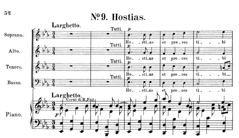 No.9 Hostias: Choir SATB and Piano. Requiem K.626,...