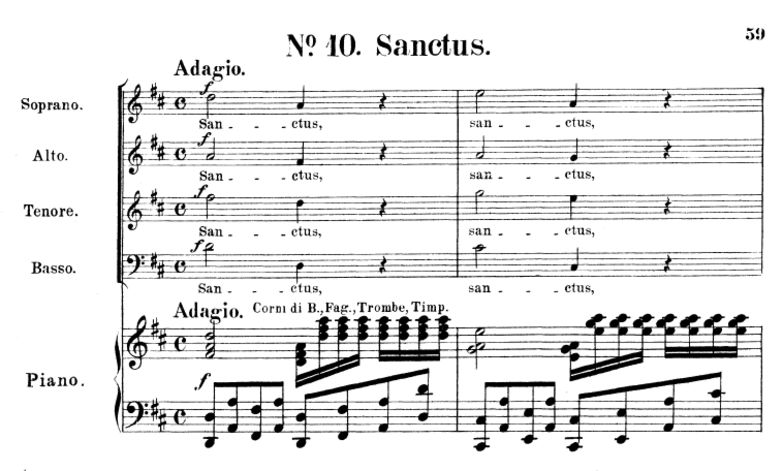 No.10 Sanctus: Choir SATB and Piano. Requiem K.626...