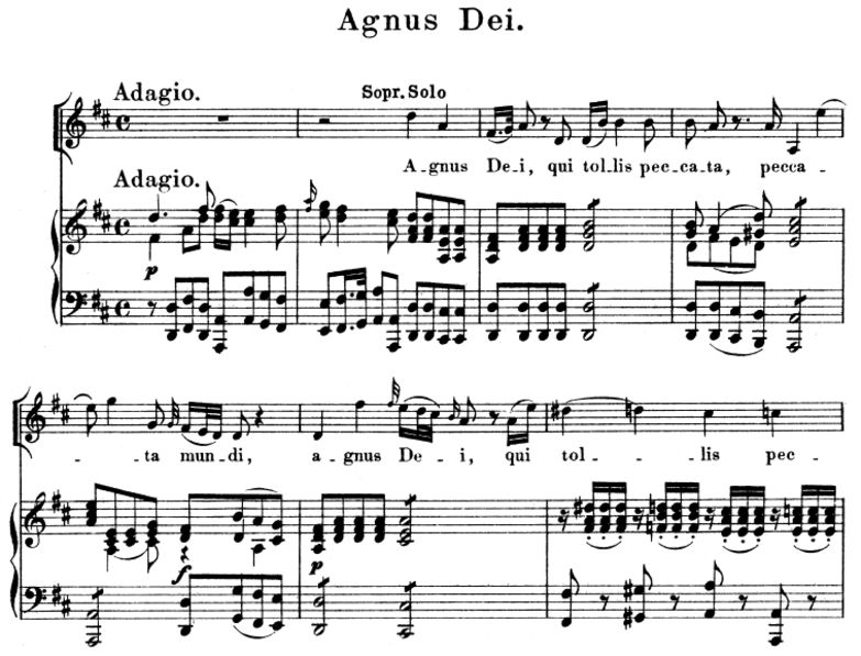 05 Agnus Dei: Soprano Solo, Choir SATB and Piano. ...