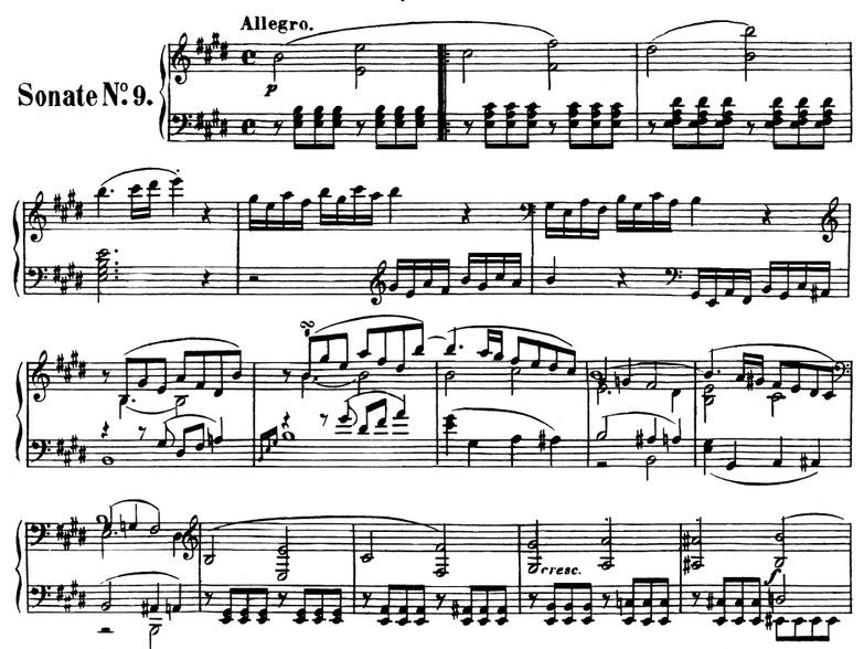 Piano Sonata No.9, Op.14 No.1 in E Major. Urtext, ...