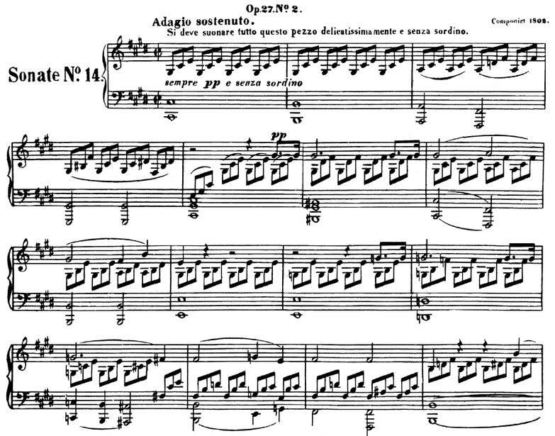 Piano Sonata No.14, Op.27 No.2 in  C-Sharp minor. ...