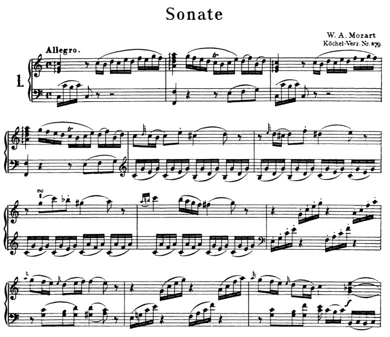 Sonata No.1 K.279 in C Major, W.A Mozart. Urtext, ...