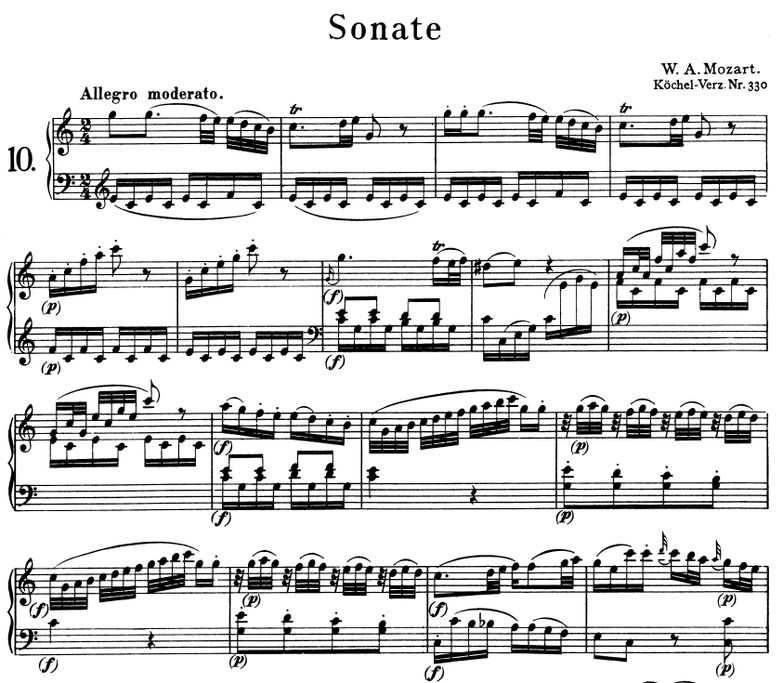 Sonata No.10 K.330 in C Major, W.A Mozart. Urtext,...