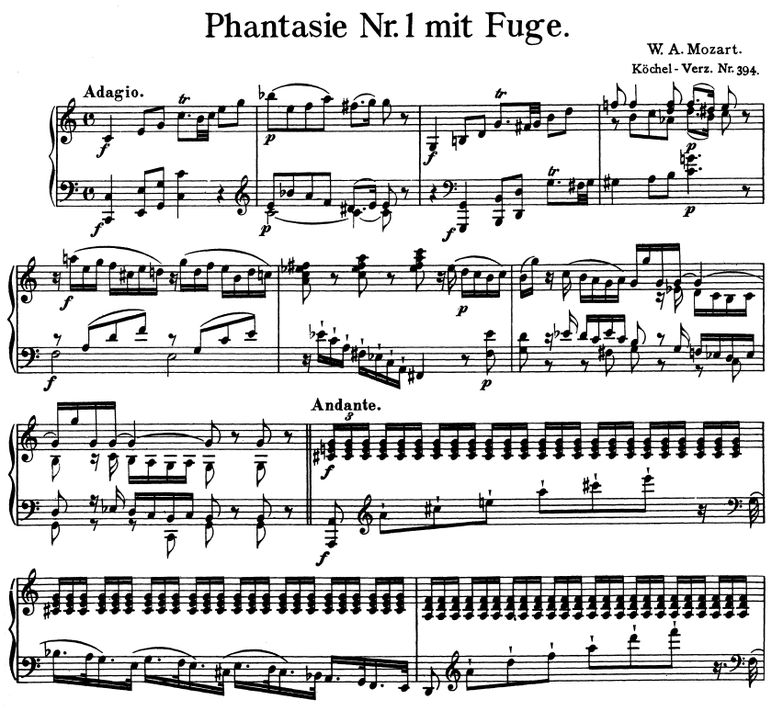 Fantasia and Fugue No.1 K.394 in C Major, W.A Moza...