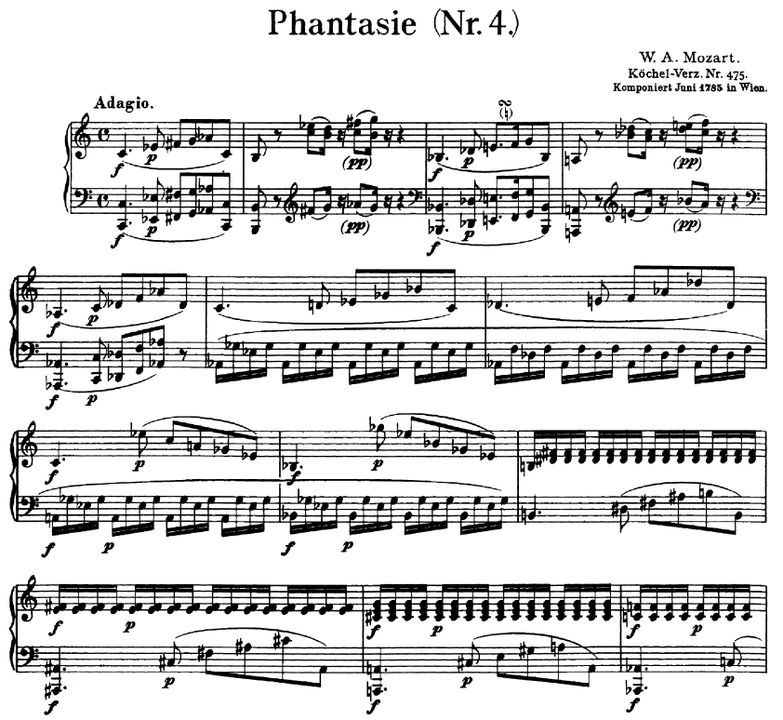 Fantasia No.4 K.475 in C minor, W.A Mozart. Urtext...