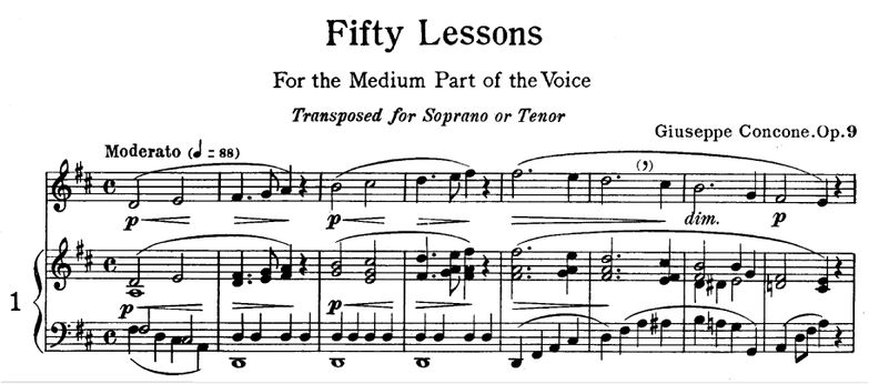 Concone 50 Lessons. Transposition for High Voice. ...