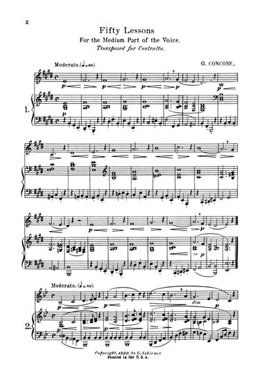 Concone Op. 9 Low Voice. First Lesson in B-Flat Ma...
