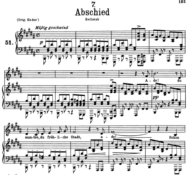 Abschied, D.957-7, H-Dur. F. Schubert (Schwanenges...