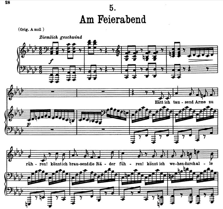 Am Feierabend, D.795-5, F-Moll. F. Schubert (Die s...