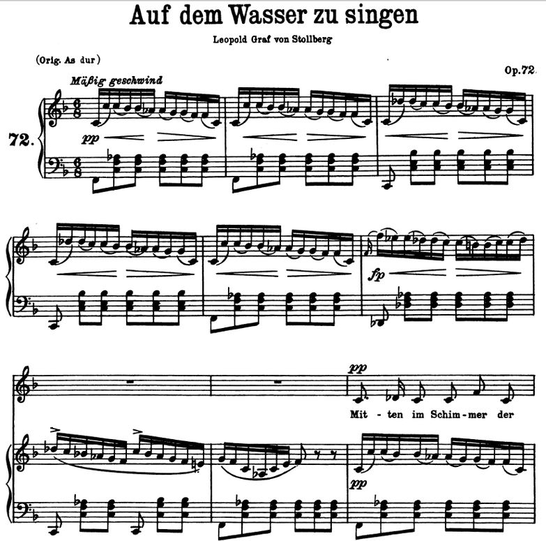 Auf dem wasser zu singen, D. 774 , F-Dur. F. Schub...