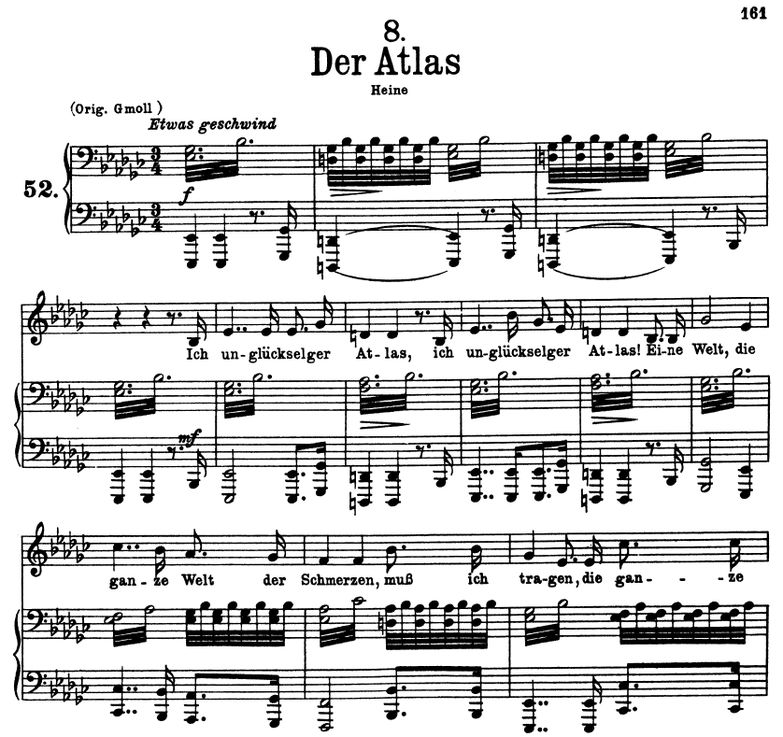 Der Atlas, D.957-8, Es-moll (Schwanengesang). F. S...