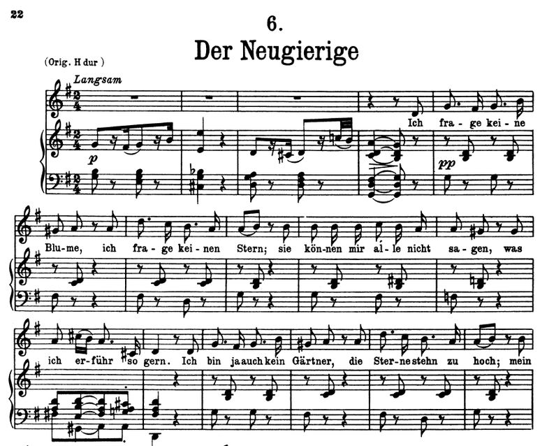 Der Neugierige, D.795-6, G-Dur. F. Schubert (Die S...