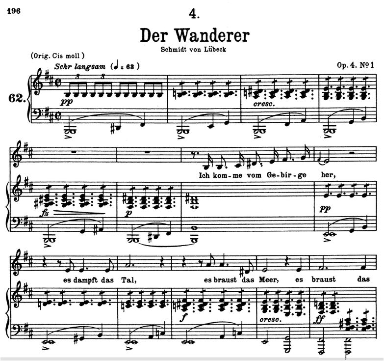 Der Wanderer, D.493. b-moll. F. Schubert. Peters F...