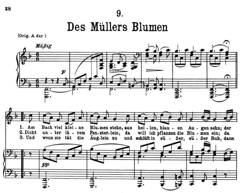 Des Müller's Blumen, D.795-9, F-Dur. F. Schubert (...