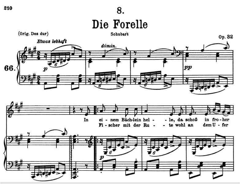 Die forelle, D.550, A-Dur. F. Schubert. Peters Fri...