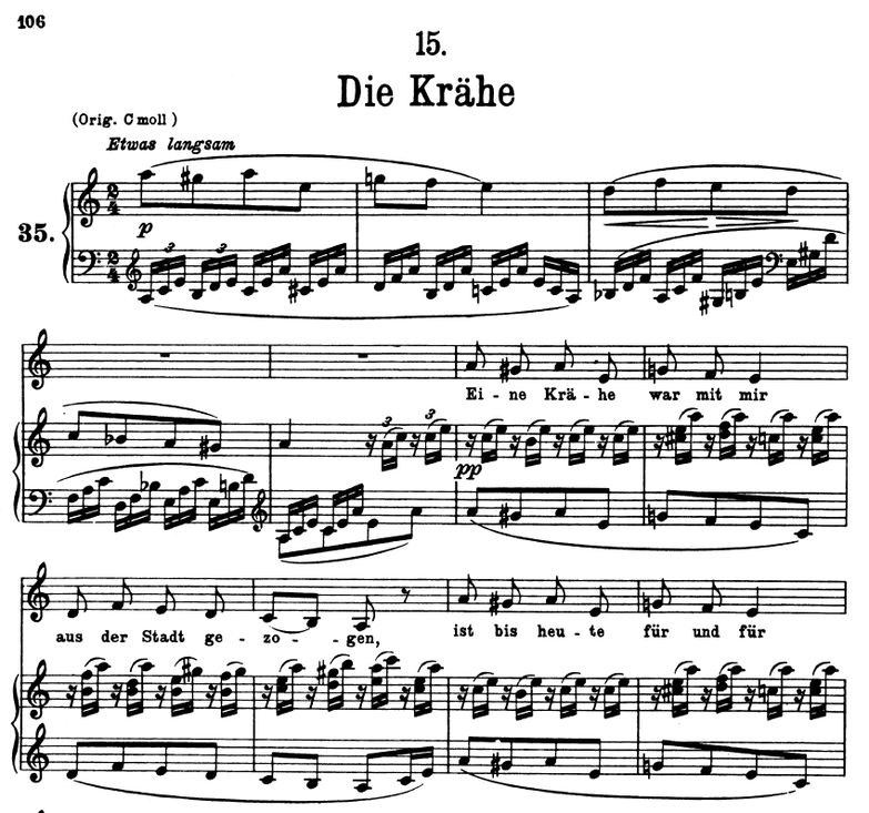 Die Krähe, D.911-15, a-moll. F. Schubert (Winterre...