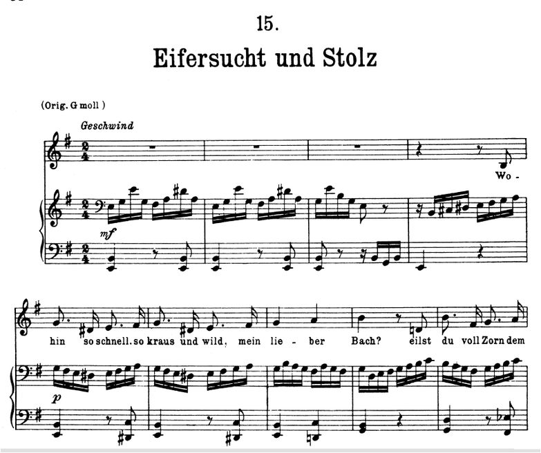 Eifersucht und Stolz D.795-15, e-moll. F. Schubert...