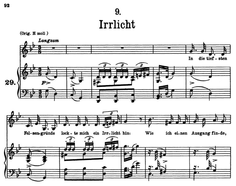 Irrlicht D.911-9, g-moll. F. Schubert (Winterreise...