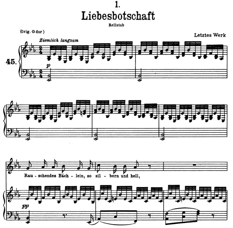 Liebesbotschaft D.957-1, Es-Dur. F. Schubert (Schw...