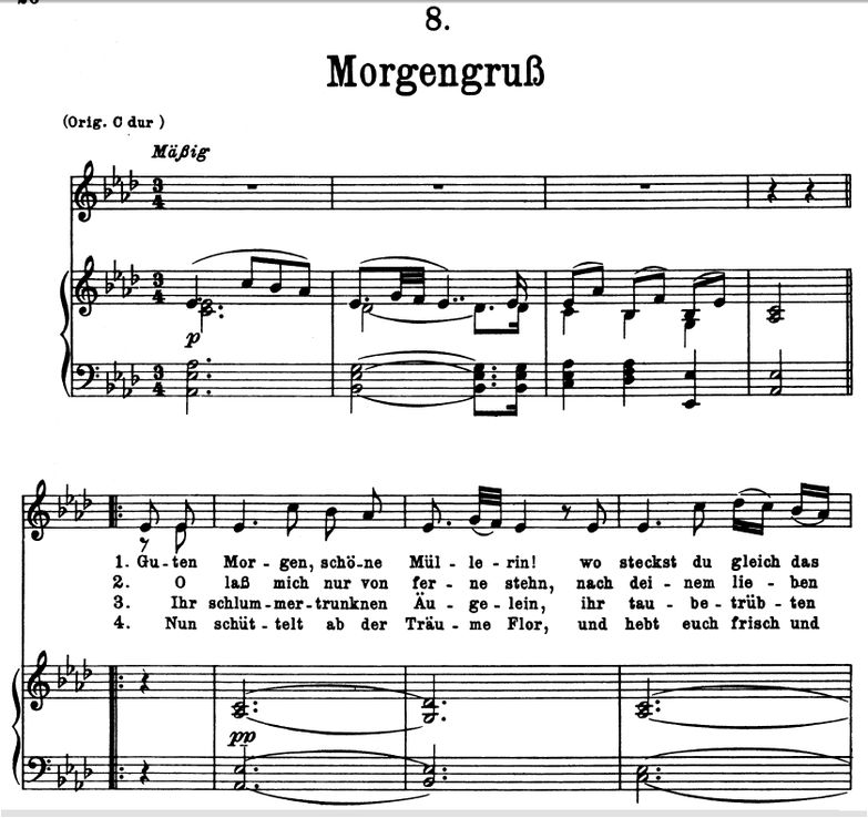 Morgengruss D.795-8, As-Dur. F. Schubert. Peters F...