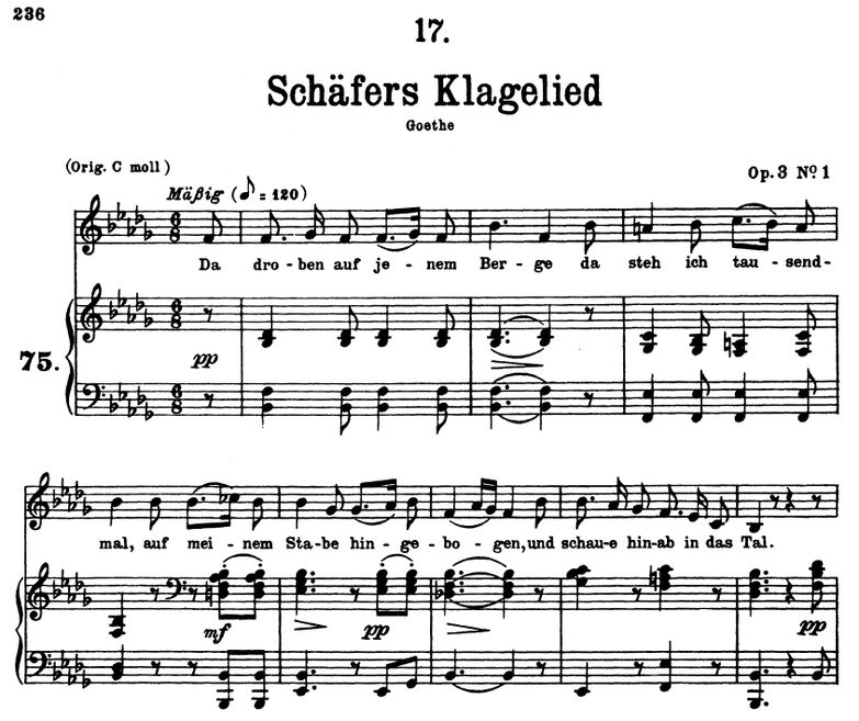 Schäfers Klagelied D.121, b-moll. F. Schubert. Pet...