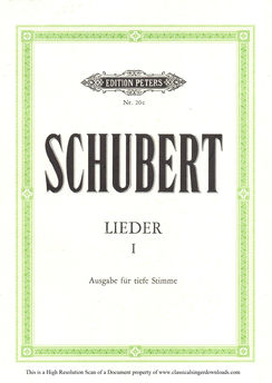 F. Schubert Lieder for Low Voice( Peters/Friedlaen...