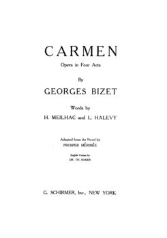 carmen, ,Ed. Schirmer. Fr/engl. PD. Vocal Score.