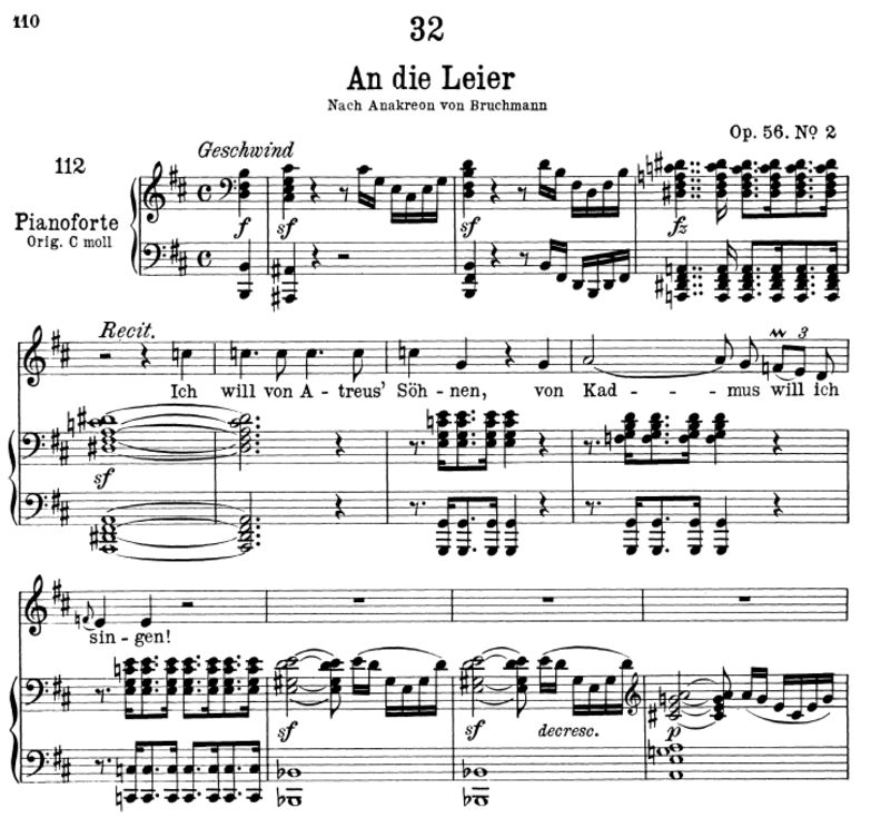 An die Leier, D.737, D-Dur. F. Schubert. Peters Fr...