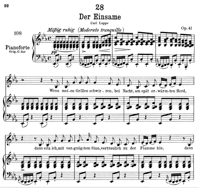 Der Einsame, D.800, Es-Dur. F. Schubert. Peters Fr...