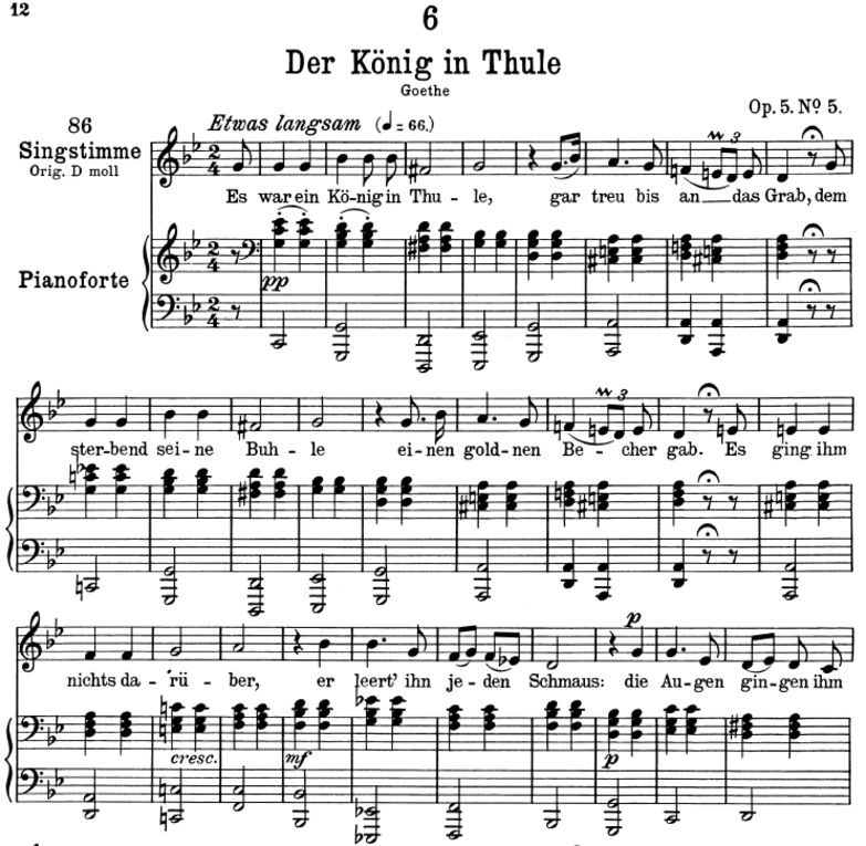Der König in Thulé, D.367, g-moll. F. Schubert. Pe...