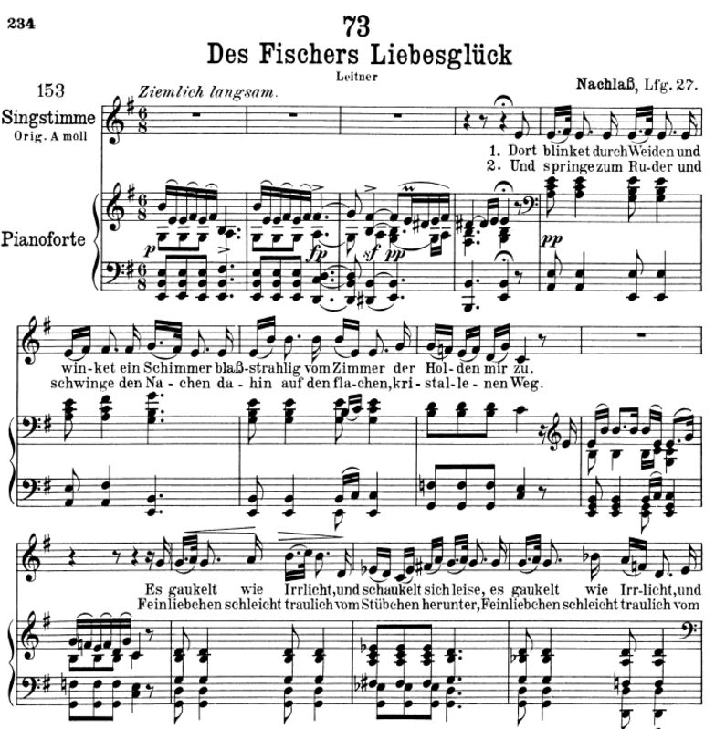 Des Fischers Liebesglück D.933. e-moll, F. Schuber...