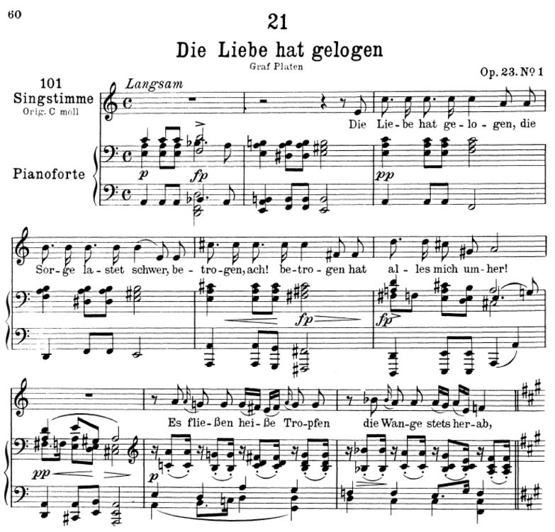 Die Liebe hat gelogen D.751. a-moll, F. Schubert. ...