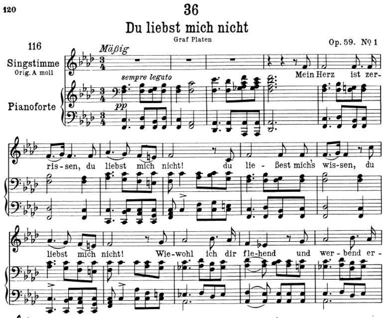 Du liebst mich nicht D.193. f-moll, F. Schubert. P...