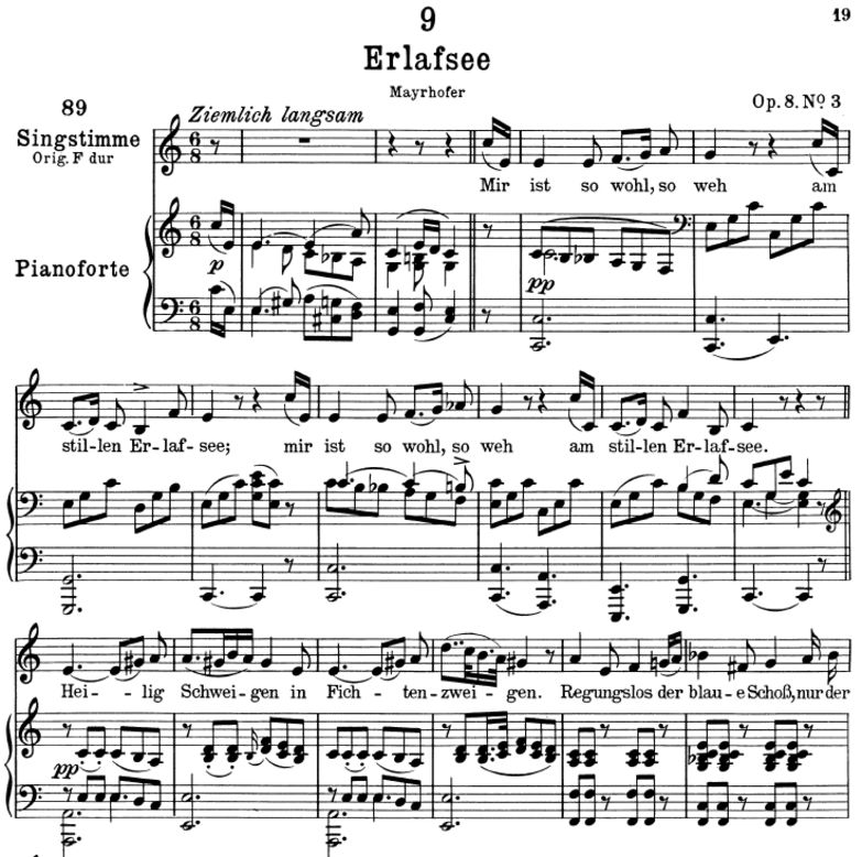 Erlafsee D.586. C-Dur, F. Schubert. Peters Friedla...
