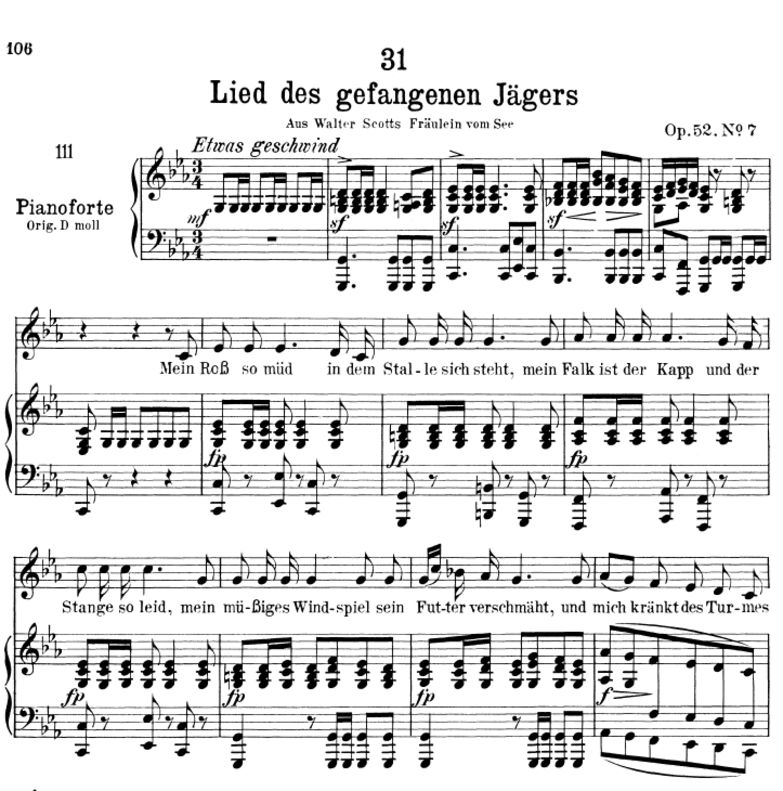Lied des gefangenen Jäger's, D.843, c-moll, F. Sch...