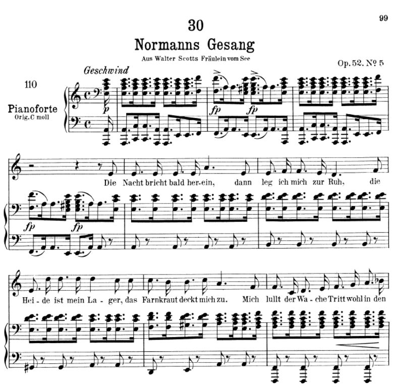 Normanns gesang D.846 ,a-moll, F. Schubert. Peters...
