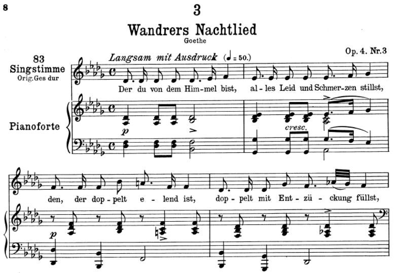 Wanderers nachtlied I, D.224 "Der du von dem Himme...