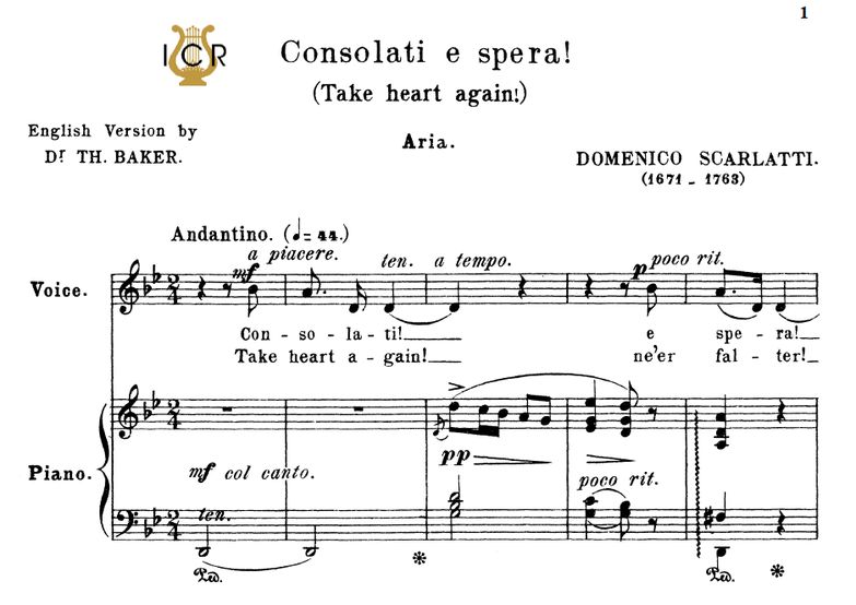 Consolati e spera!, Medium Voice in G Minor, D.Sca...